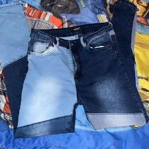 Tri color jeans